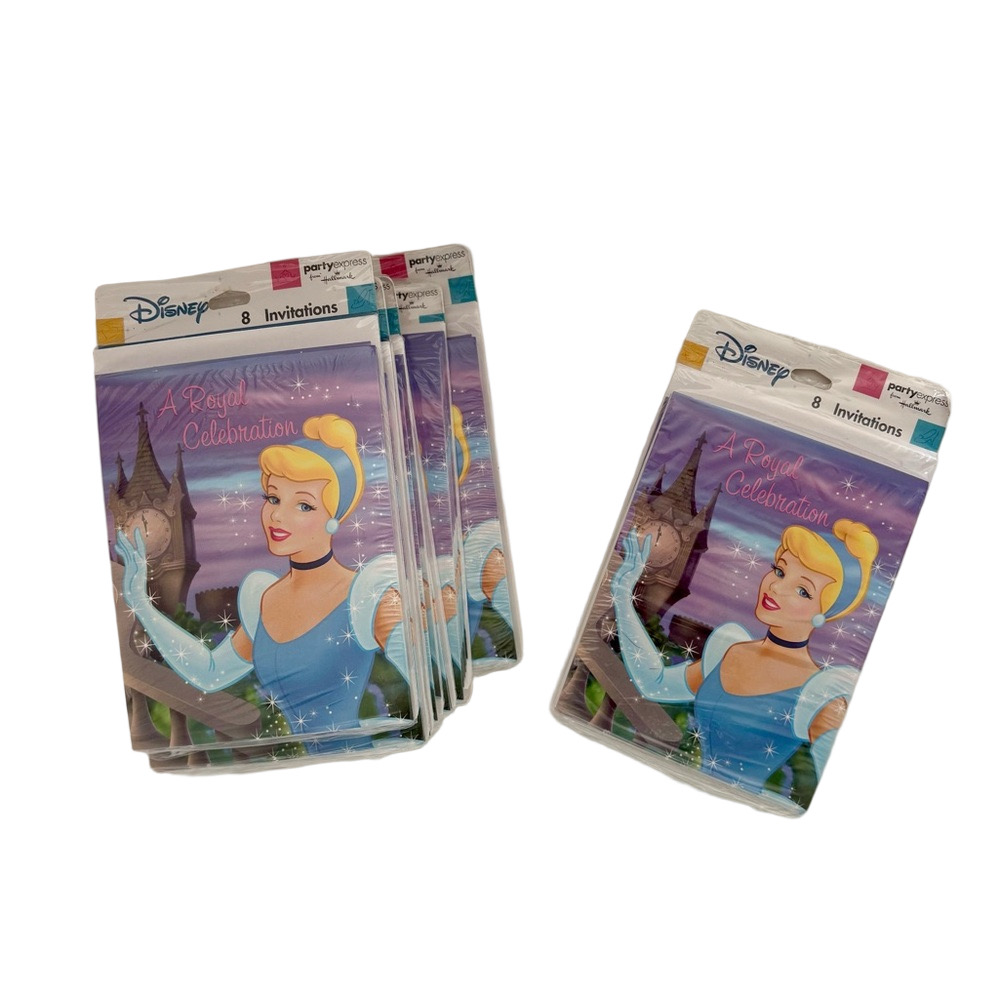 Vintage Kids Disney Princess Cinderella Unopened Birthday Invitations- Set of 8